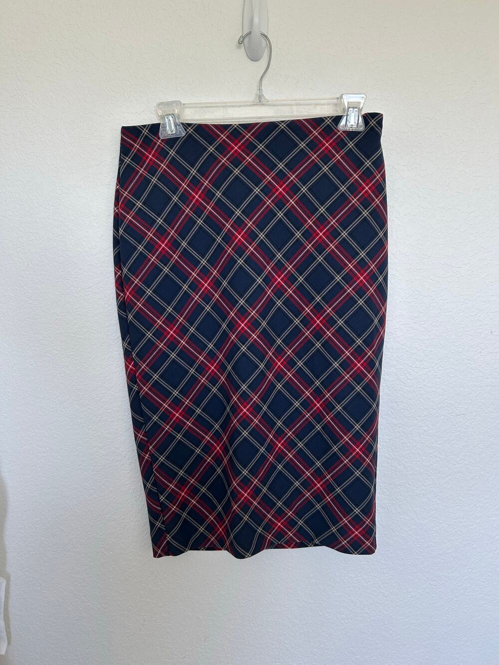 Express High Waisted Plaid Midi Skirt - 6